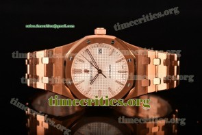 Audemars Piguet TriAP89325 Royal Oak 37MM White Dial Full Rose Gold Watch (EF)