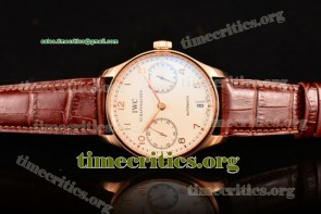 IWC TriIWC89146 Portuguese Power Reserve White Dial Brown Leather Rose Gold Watch 1:1 Original