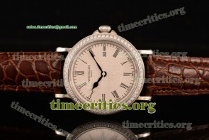 Patek Philippe TriUN99095 Calatrava White Dial Diamonds Bezel Steel Watch