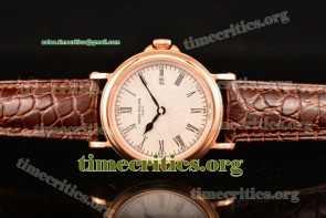 Patek Philippe TriUN99099 Calatrava White Dial Brown Leather Rose Gold Watch