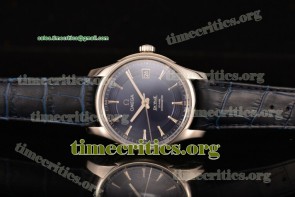 Omega TriOMG291134 De Ville Hour Vision Blue Dial Blue Leather Steel Watch (KW)