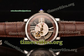 Cartier TriCAR89260 Rotonde De Cartier Brown/Skeleton Dial Brown Leather Steel Watch