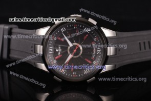 Perrelet Tri003 Turbine XL Vegas Black/Red Rotating Dial Black Rubber Steel Watch