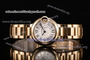 Cartier TriCAR89309 Ballon Bleu De Small Silver Dial Full Yellow Gold Watch