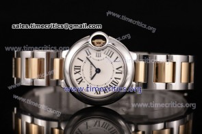 Cartier TriCAR89306 Ballon Bleu De Small White Dial Roman Numeral Markers Steel Watch