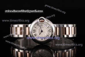 Cartier TriCAR89303 Ballon Bleu De Small Silver Dial Two Tone Bracelet Steel Watch