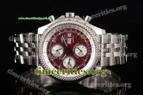 Breitling TriBRL89125 Bentley Motors Burgundy Dial Full Steel Watch (BP)