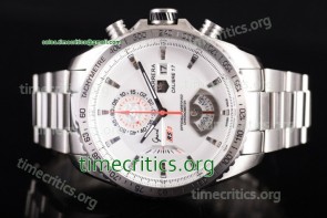 Tag Heuer TriTAG89111 Grand Carrera Calibre 17 RS3 Chronograph White Dial Full Steel Watch