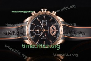 Tag Heuer TriTAG89124 Grand Carrera Calibre 17 RS3 Chronograph Black Dial Black Rubber Rose Gold Watch