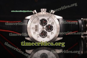 Tudor TriTR89072 Fastrider Chronograph White Dial Black Leather Steel Watch