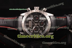 Tudor TriTR89075 Fastrider Chronograph Black Dial Black Leather Steel Watch