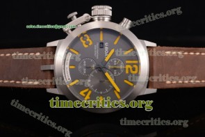 U-Boat TriUB99024 Classico Italo Fontana Chronograph  Grey Dial Brown Leather Steel Watch