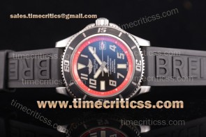 Breitling TriBRL89129 Superocean 42 Red Inner Bezel Black Dial Black Rubber Steel Watch (ZF)