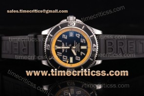 Breitling TriBRL89130 Superocean 42 Yellow Inner Bezel Black Dial Black Rubber Steel Watch (ZF)