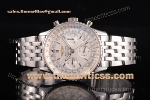 Breitling TriBRL8917 Navitimer 01 Chronograph White Dial Full Steel Watch (BP)