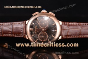 Cartier TriCAR89329 Rotonde De Chrono Skeleton Dial Brown Leather Rose Gold Watch