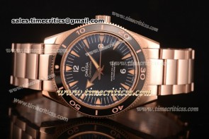 Omega TriOMG291146 Seamaster 300 Master Co-Axial Black Dial Full Rose Gold Watch