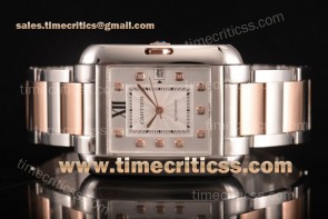 Cartier TriCAR89335 Tank Anglaise Silver Dial Diamonds Bezel Two Tone Watch