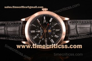 Patek Philippe TriPP89067 Grand Complications Black Dial Black Leather Rose Gold Watch