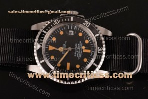 Rolex TriROX89393 Submariner Vintage 5513 Black Dial Black Nylon Steel Watch