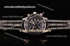 Breitling TriBRL8925 Superocean a1334102/ba84-1lt Black Dial Black Rubber Steel Watch