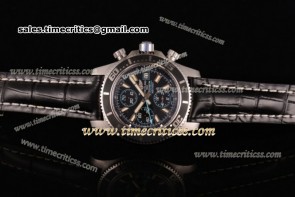 Breitling TriBRL8926 Superocean a1334102/ba83-1lt Black Dial Black Leather Steel Watch
