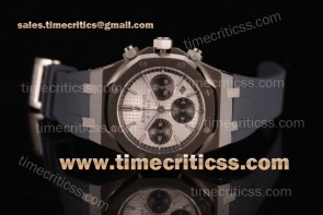 Audemars Piguet TriAP89206 Royal Oak 26327TI.OO.D004CA.01 White Dial Black Rubber Steel Watch (EF)