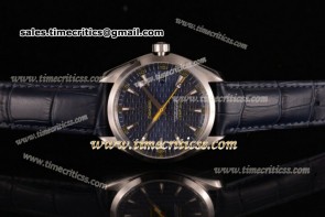 Omega TriOMG291153 Aqua Terra 233.11.42.21.03.004 Blue Dial Blue Leather Steel  Watch