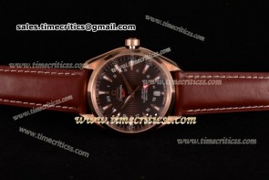 Omega TriOMG291154Aqua Terra 238.10.43.00.01.002 Brown Dial Brown Leather Rose Gold  Watch