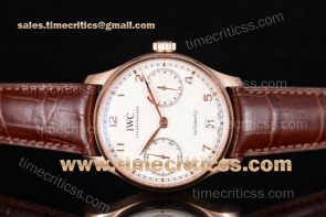 IWC TriIWC89184 Portuguese IW500701 White Dial Leather Strap Rose Gold Watch (ZF)