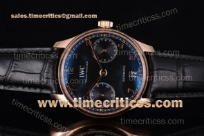 IWC TriIWC89185 Portuguese IW500707 Black Dial Leather Strap Rose Gold Watch (ZF)