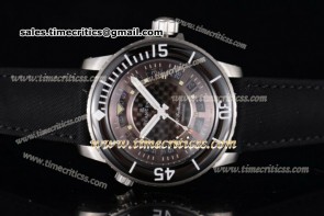 Blancpain TriBP89051 Fifty Fathoms Black Dial Black Leather Steel Watch