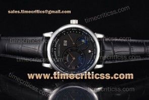 A.Lange&Sohne TriALS99062 Lange 1 Tourbillon Perpetual Calendar Black Dial Black Leather Steel Watch