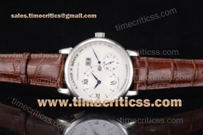 A.Lange&Sohne TriALS99063 Grand Lange 1  White Dial Brown Leather Steel Watch