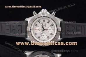 Breitling TriBRL8936 Avenger Seawolf Chronogrpah Chrono White Dial Black Rubber Steel Watch