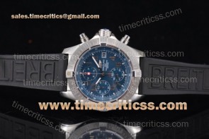 Breitling TriBRL8937 Avenger Seawolf Chronogrpah Chrono Blue Dial Black Rubber Steel Watch