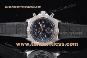 Breitling TriBRL8938 Avenger Seawolf Chronogrpah Chrono Black Dial Black Rubber Steel Watch