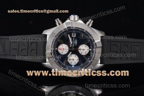 Breitling TriBRL8939 Avenger Seawolf Chronogrpah Chrono Black Dial Black Rubber Steel Watch