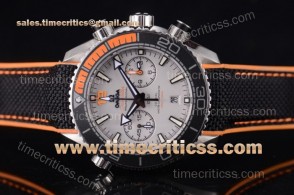 Omega TriOMG291180 Seamaster Planet Ocean 600M Master Chronometer Chronograph Chrono White Dial Steel Watch (EF)