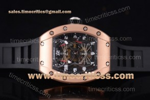 Richard Mille TriRM99123 RM 022 Carbone Tourbillon Aerodyne Double Time Zone Skeleton Dial Rose Gold Watch