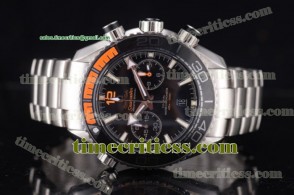 Omega TriOMG291181 Seamaster Planet Ocean 600M Master Chronometer Chronograph Chrono Black Dial Steel Watch (EF)