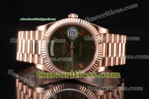 Rolex TriROX89492 Day Date II Green Dial Rose Gold Watch (BP)