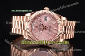 Rolex TriROX89496 Day Date II Pink Dial Rose Gold Watch (BP)