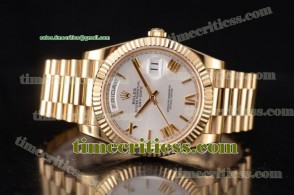 Rolex TriROX89498 Day Date II Silver Dial Yellow Gold Watch (BP)