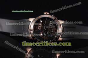 Ulysse Nardin TriUN99085 Executive Dual Time & Big Date Black Dial Rose Gold Watch