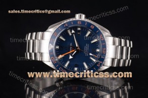 Omega TriOMG291264 Seamaster Planet Ocean 600m Co-axial GMT Blue Dial Steel Watch (KW)