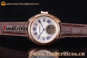 Cartier TriCAR89438 Cle de Cartier Tourbillon White Dial Rose Gold Watch