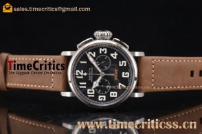 Zenith TriZen99048 Heritage Pilot Ton-up Chrono Black Dial Steel Watch