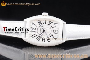 Franck Muller TriFM89019 White Croco White Dial Ceramic Watch