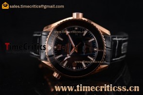Omega TriOMG291288 Seamaster Planet Ocean 600M Black Dial Rose Gold Watch (EF)